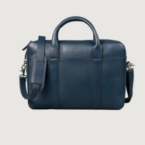 The Captain Midnight Blue Leather Briefcase